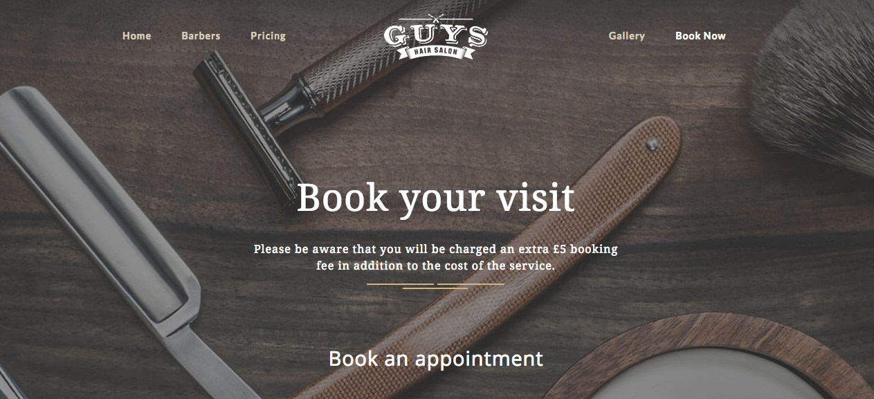 Guys hair salon Salon Booking Wordpress Plugin
