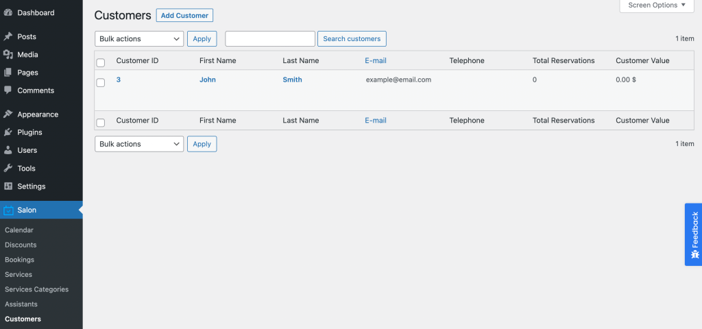 Customer database