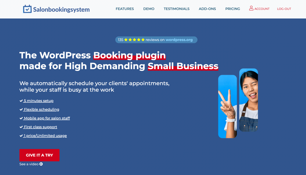 Salon Booking System plugin