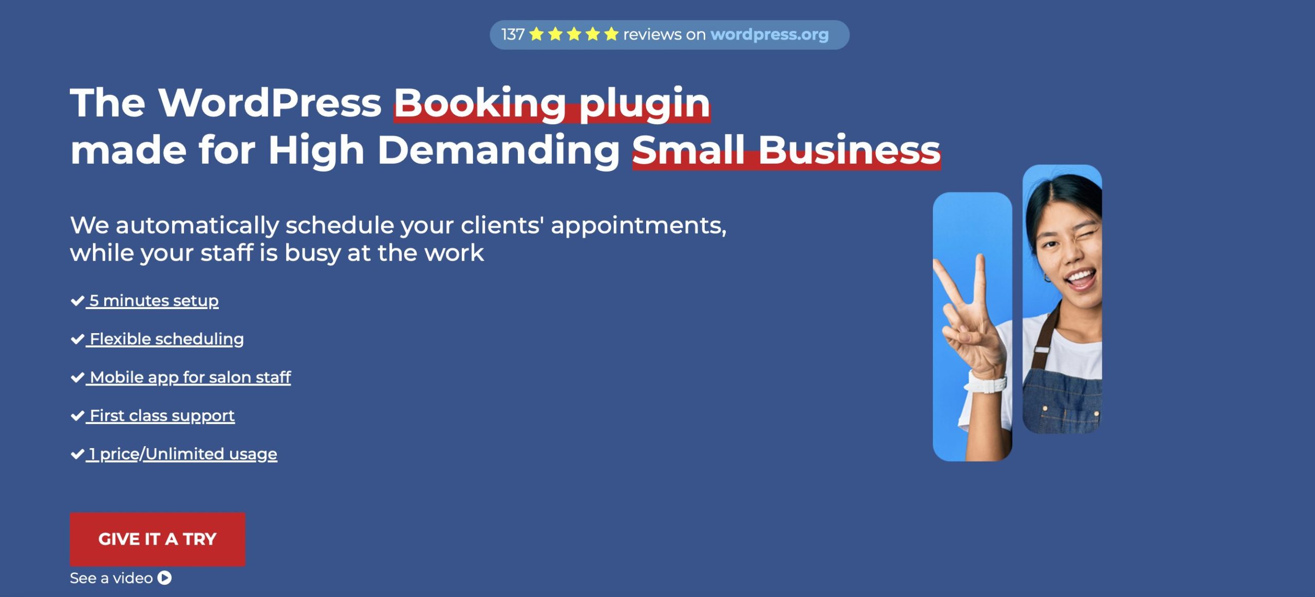 The Salon Booking System plugin