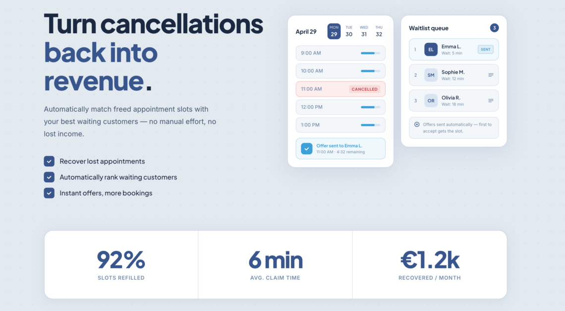 Salon Booking System – Smart Waitlist